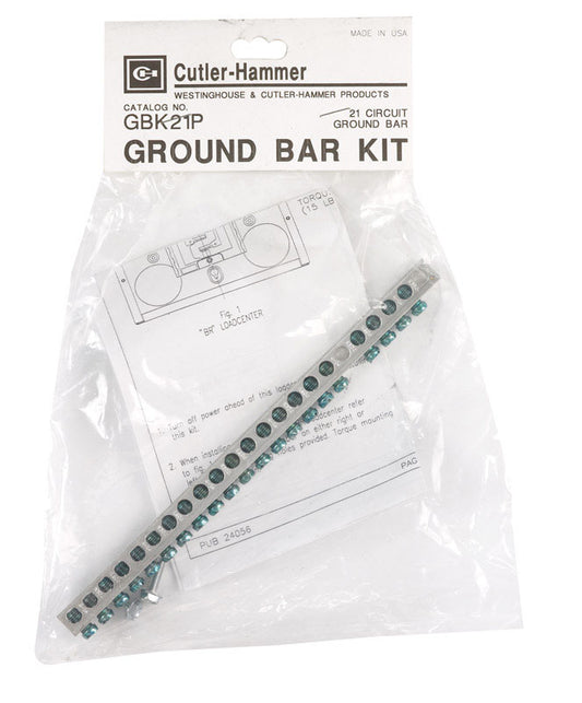 Eaton Cutler-Hammer 21 space 21 circuits Bolt-On Mount Ground Bar Kit