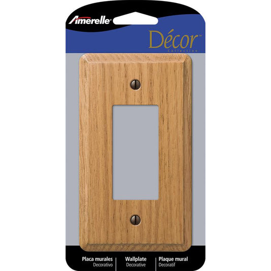 WALL PLATE 1G BRWN DECOR