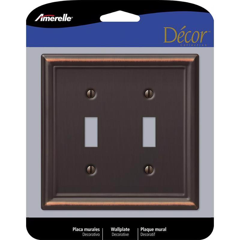 WALL PLATE 2G BRNZ TOGGL