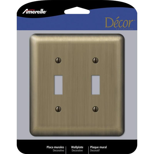 WALL PLATE 2G BRS TOGGLE