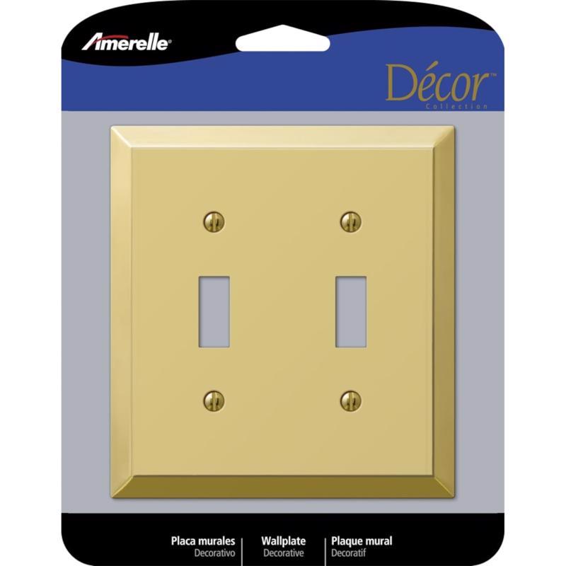 WALL PLATE 2G BRS TOGGLE