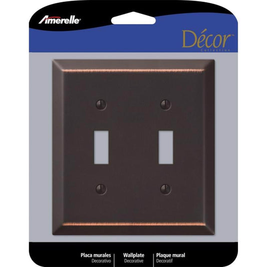 WALL PLATE 2G BRNZ TOGGL