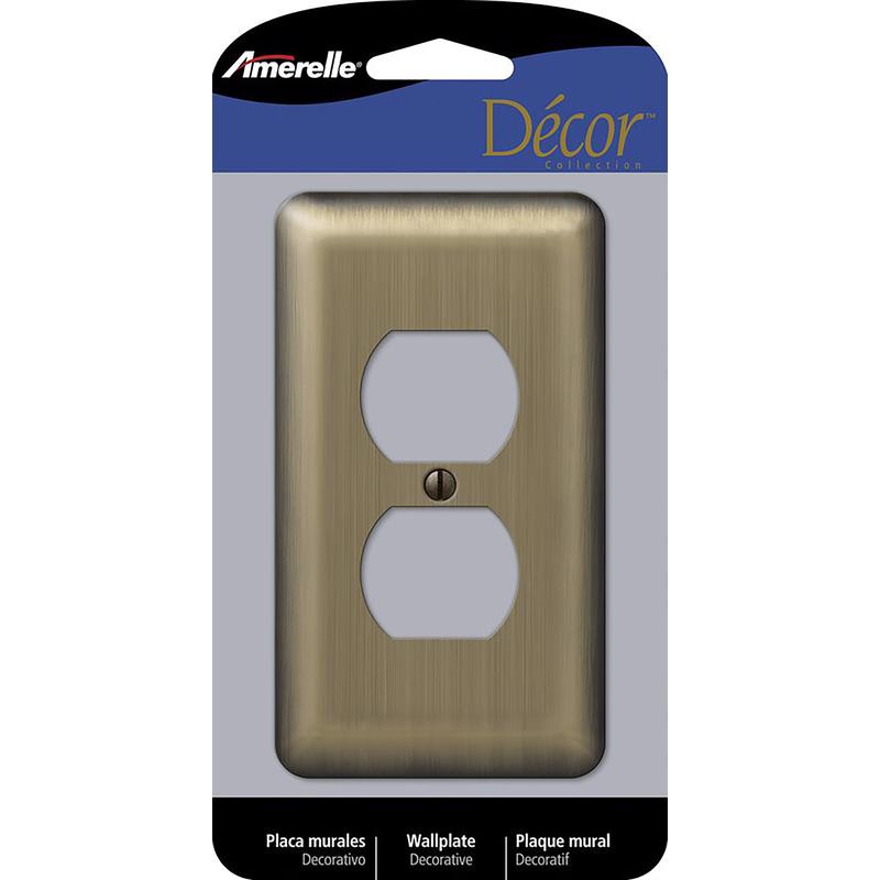 WALL PLATE 1G BRS DUP