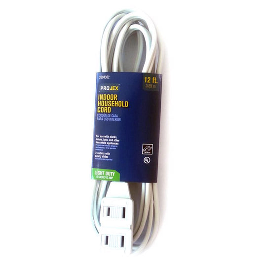 EXT CORD 12' WHT
