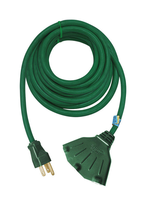 3OUTL EXT CORD 50' GRN
