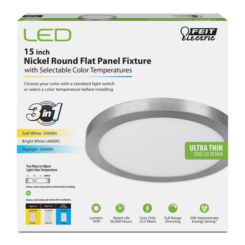 FLT PANL LIGHT NCKL 15"W
