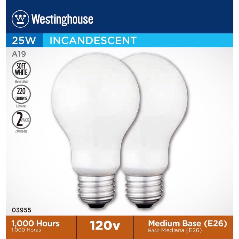 INCAND BULB 25W E26