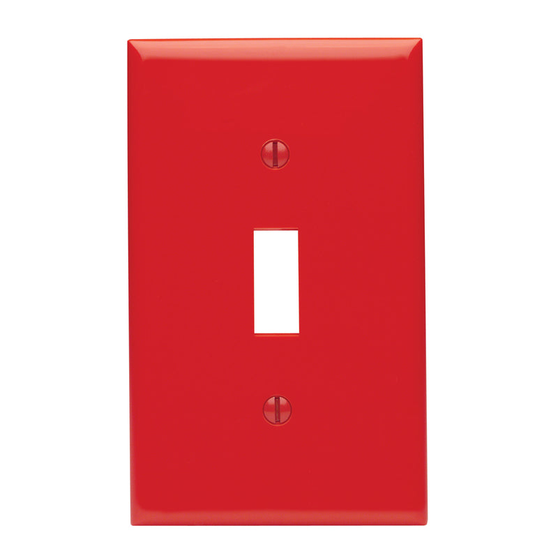 WALL PLATE 1G RED TOGGLE