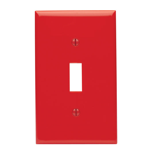 WALL PLATE 1G RED TOGGLE