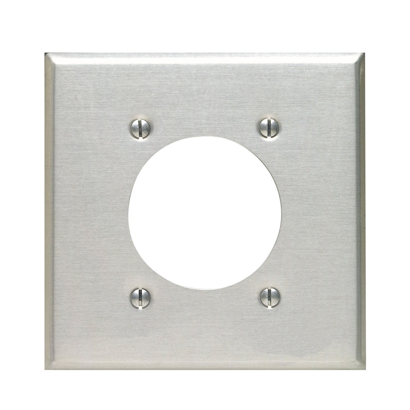 WALL PLATE 2G SLV SNGL O