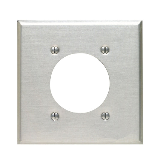 WALL PLATE 2G SLV SNGL O