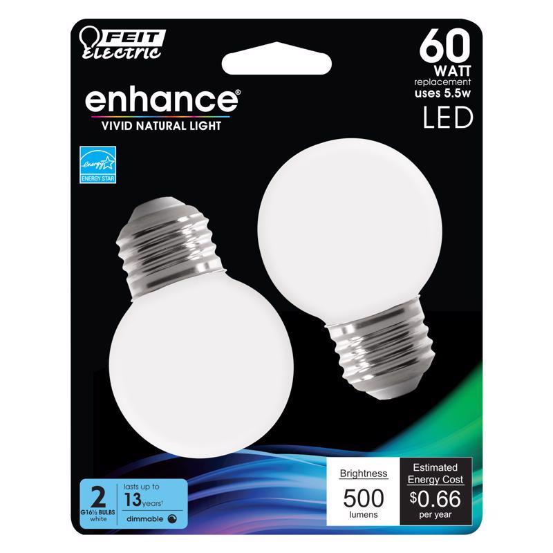 LED G16.5 E26 DL 60W 2PK