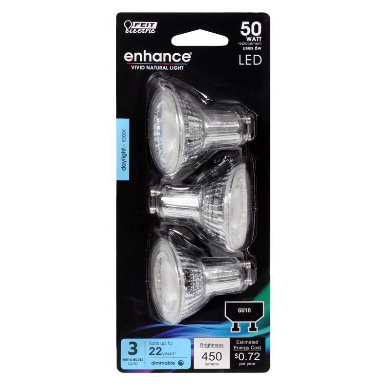 LED MR16 GU10 DL 50W 3PK