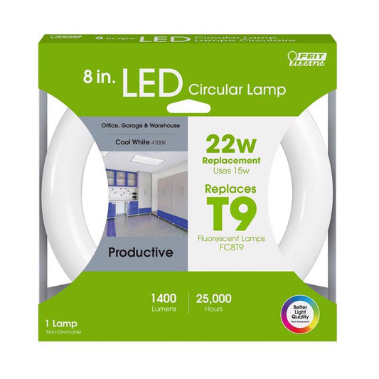Feit Plug & Play T9 Cool White 8 in. G10Q Circular LED Bulb 22 Watt Equivalence 1 pk