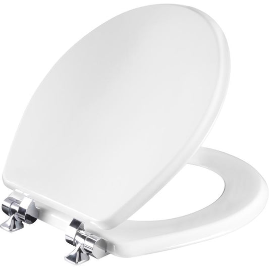 TOILET SEAT RND WOOD WH