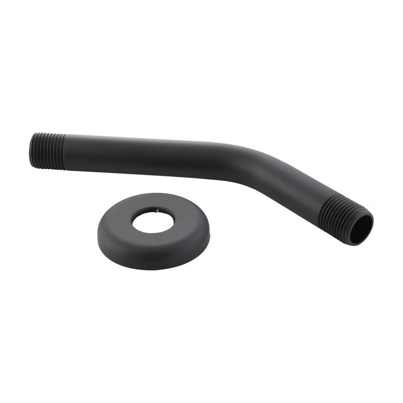 SHOWER ARM/FLANGE 8" BLK