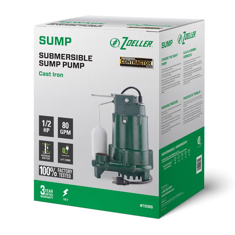 SUMP PUMP 1/2HP 4800GPH