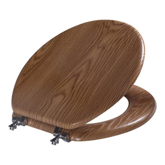 TOILT SEAT RND WD BRWN