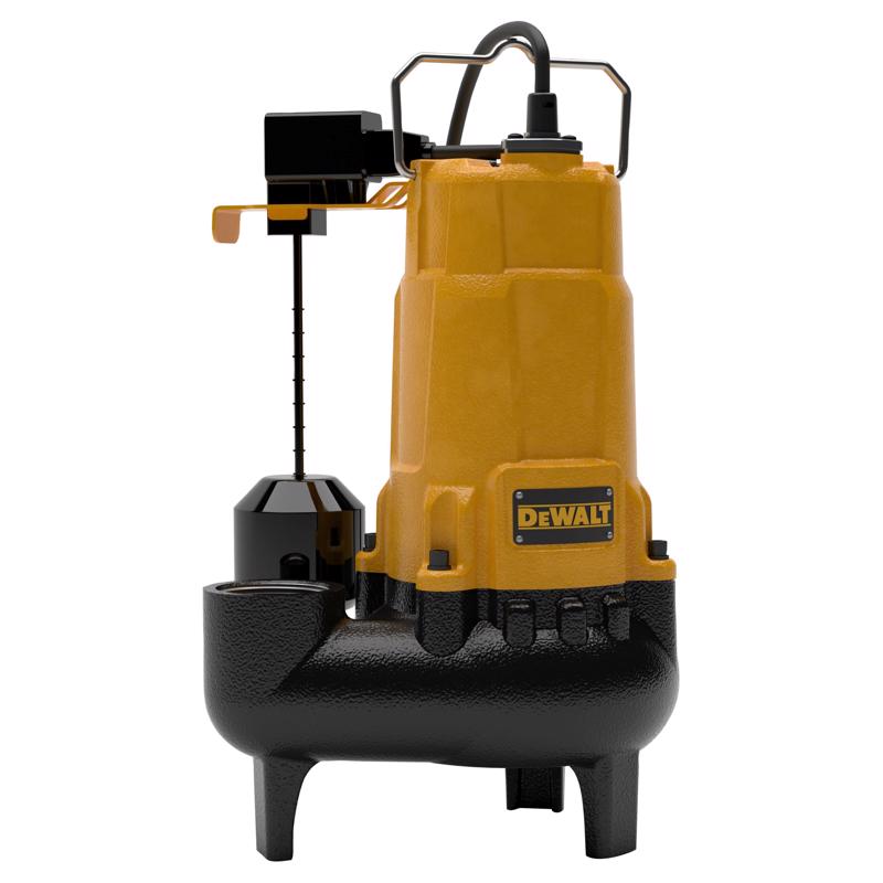 DeWalt 3/4 HP 6500 gph Cast Iron Tethered Float Switch Sewage Pump