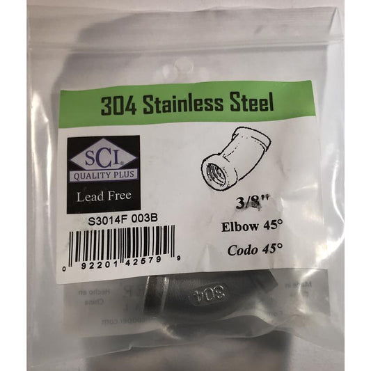 45D ELBOW 3/8 SS
