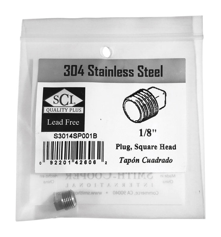 SQUARE HEAD PLUG 1/8 SS