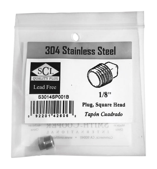 SQUARE HEAD PLUG 1/8 SS