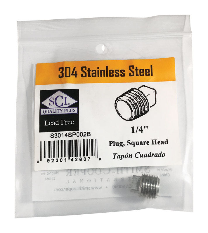 SQUARE HEAD PLUG 1/4 SS