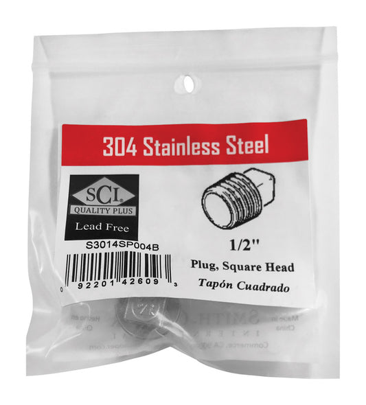 SQUARE HEAD PLUG 1/2 SS
