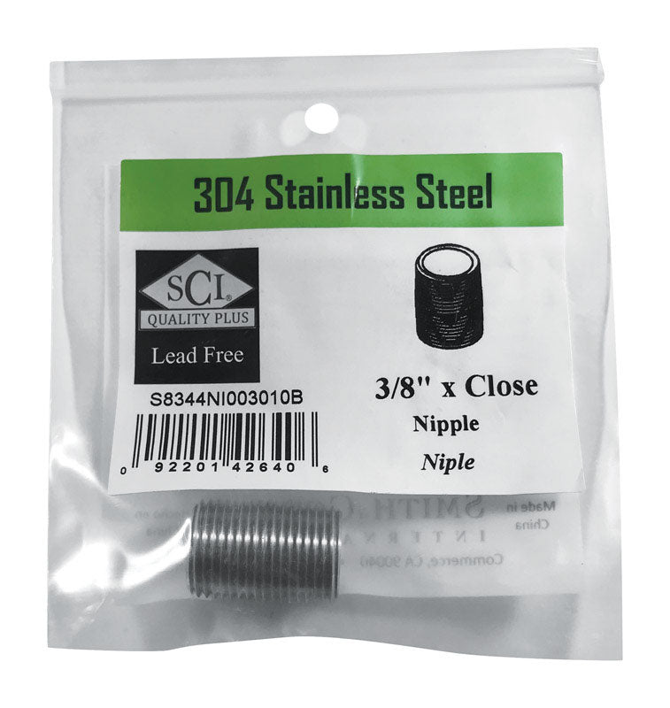 CLOSE NIPPLE 3/8 SS