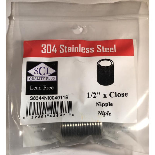CLOSE NIPPLE 1/2 SS