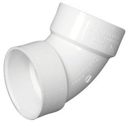 Charlotte Pipe Schedule 40 1-1/2 in. Hub X 1-1/2 in. D Hub PVC 60 Degree Street Elbow 1 pk