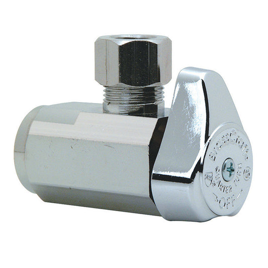BrassCraft 3/8 in. FIP X 3/8 in. Compression Brass Angle Stop Valve