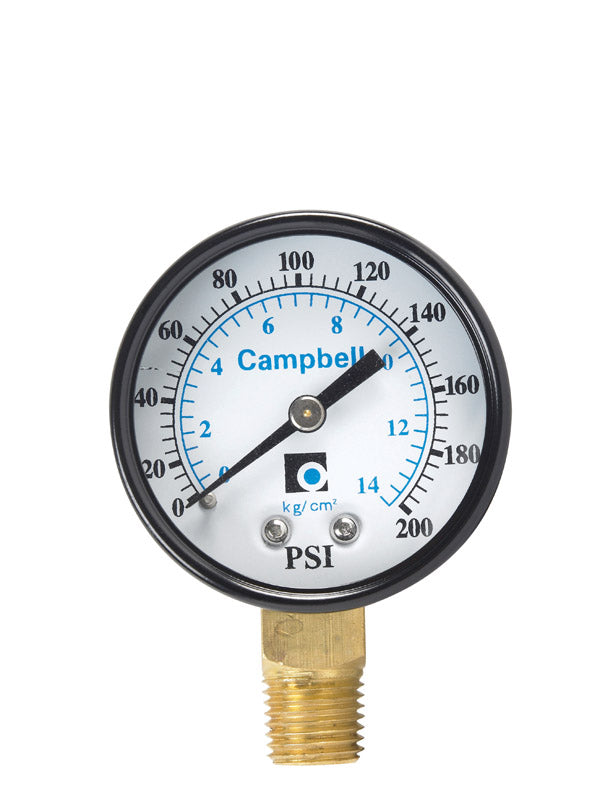 PRESSURE GAUGE 200PSI BR