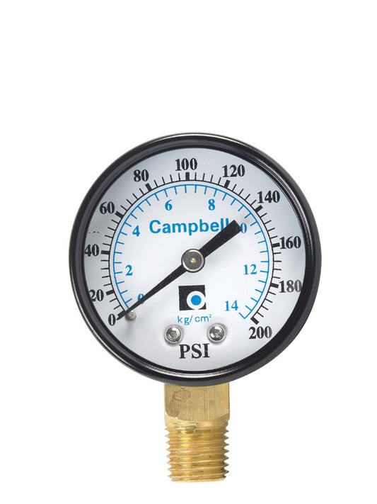 PRESSURE GAUGE 200PSI BR