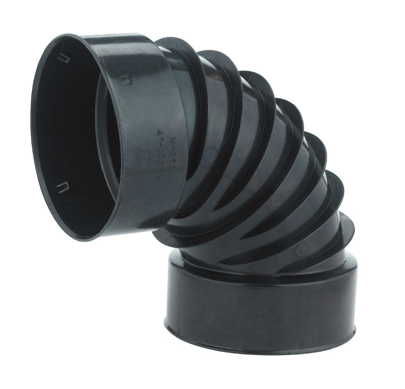 Advanced Drainage Systems 4 in. Snap X 4 in. D Snap Polyethylene 8 in. 90 Degree Elbow 1 pk