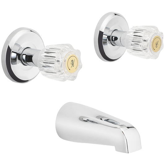 TUB FAUCET 2H CHRM OAKBR