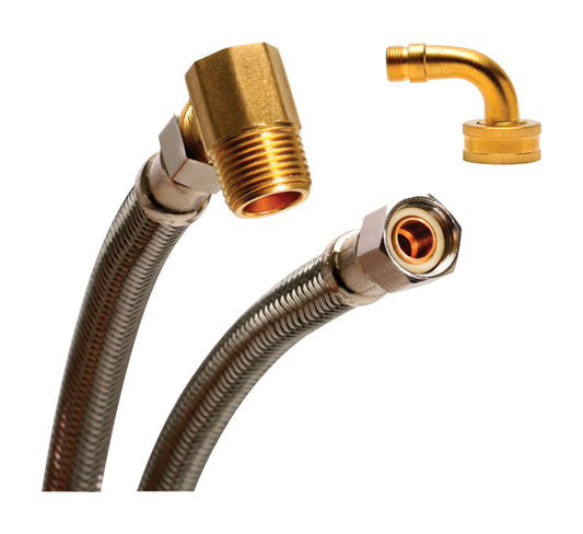 Fluidmaster 3/8 in. Compression X 3/8 in. D Compression 72 in. Stainless Steel Dishwasher Supply Lin