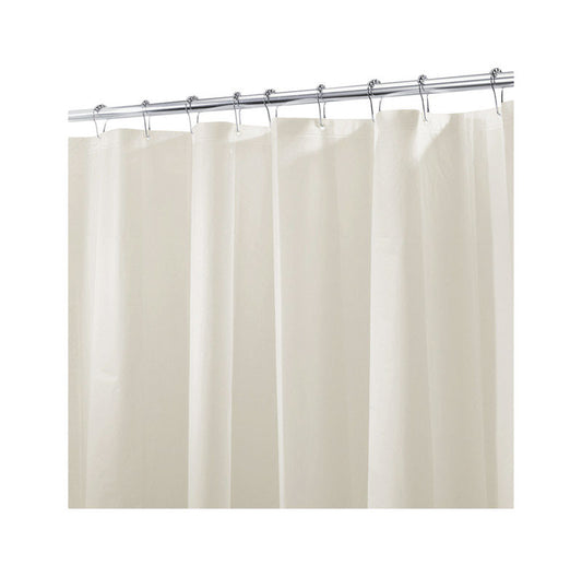 iDesign 72 in. H X 72 in. W Beige Solid Shower Curtain Liner PEVA