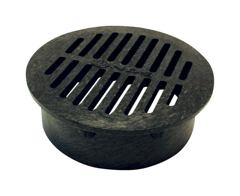 DRAIN GRATE 6" RND BLK