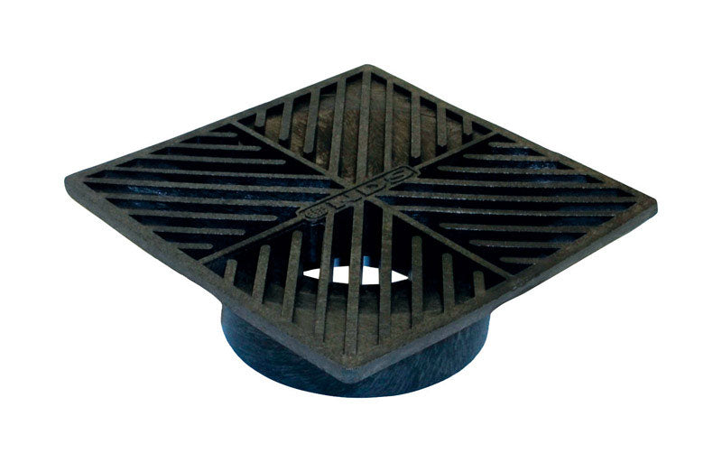 DRAIN GRATE 6" SQ BLK