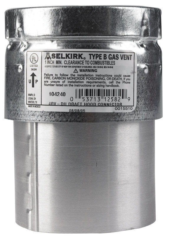 DRAFT HOOD CONNECTOR 4"