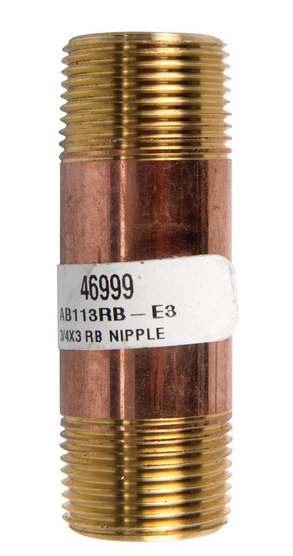 NIPPLE 3/4X3 REDBRS