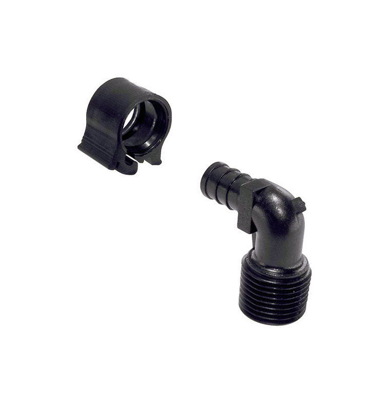 ELBOW W/CLAMP 1/2X1/2 PE
