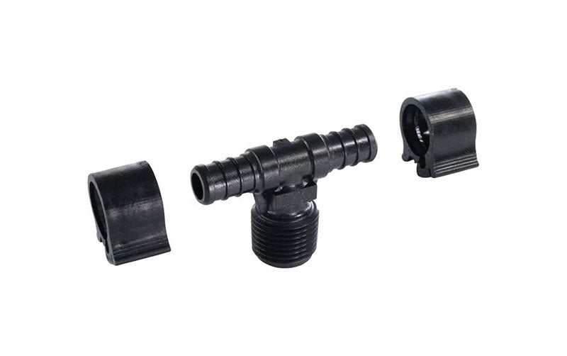 TEE W/CLAMPS 1/2X1/2 PEX