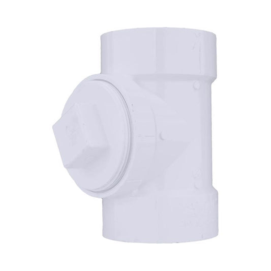 Charlotte Pipe 4 in. Hub in. X 4 in. D Hub in. PVC Cleanout Tee 1 pk