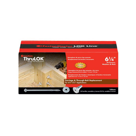 FastenMaster ThruLok No. 14 each X 6-1/4 in. L Hex Galvanized Coarse Wood Screws 1 pk
