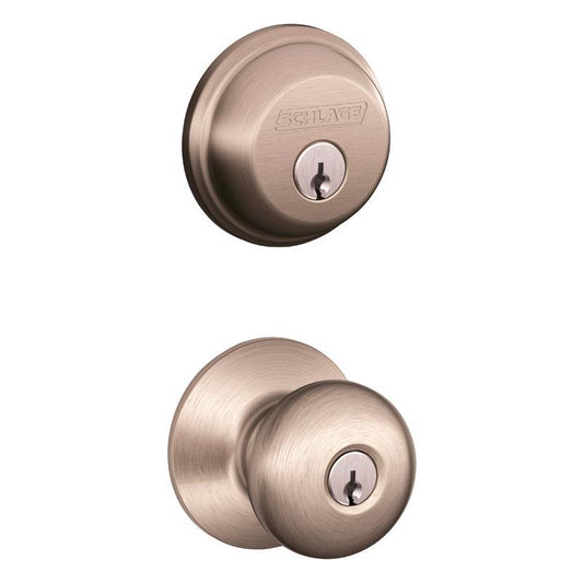 DEADBOLT/KNOB STN NKL