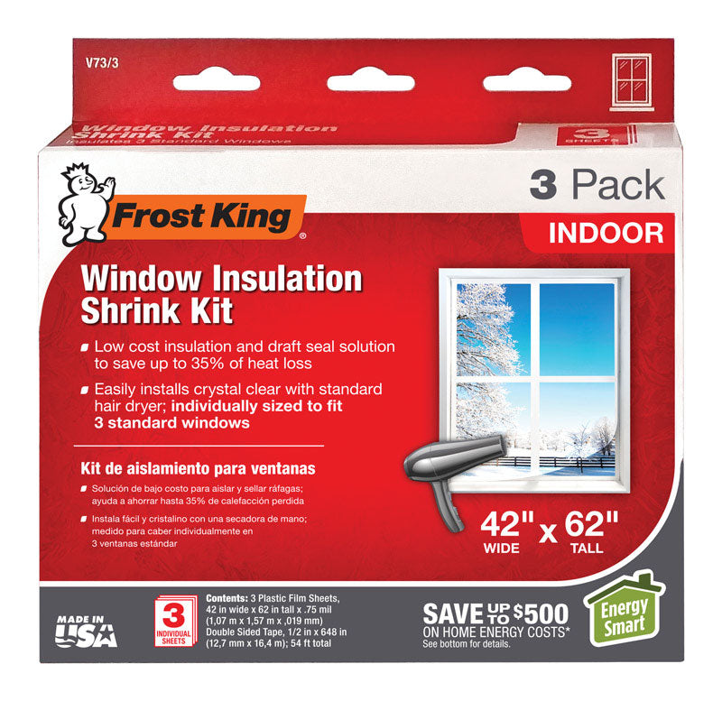 Frost King Indoor Window Film Insulator Kit 62 in. L X 42 in. W 3 pk
