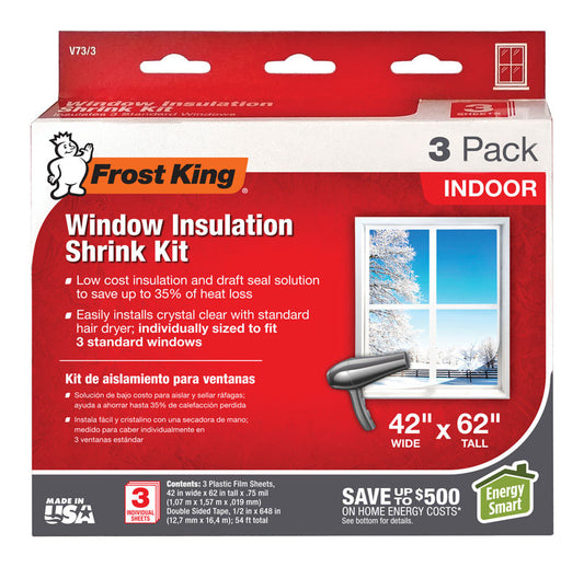 Frost King Indoor Window Film Insulator Kit 62 in. L X 42 in. W 3 pk