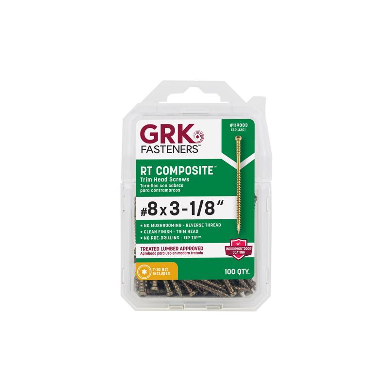 TRM SCREW 8X3-1/8" 100PK